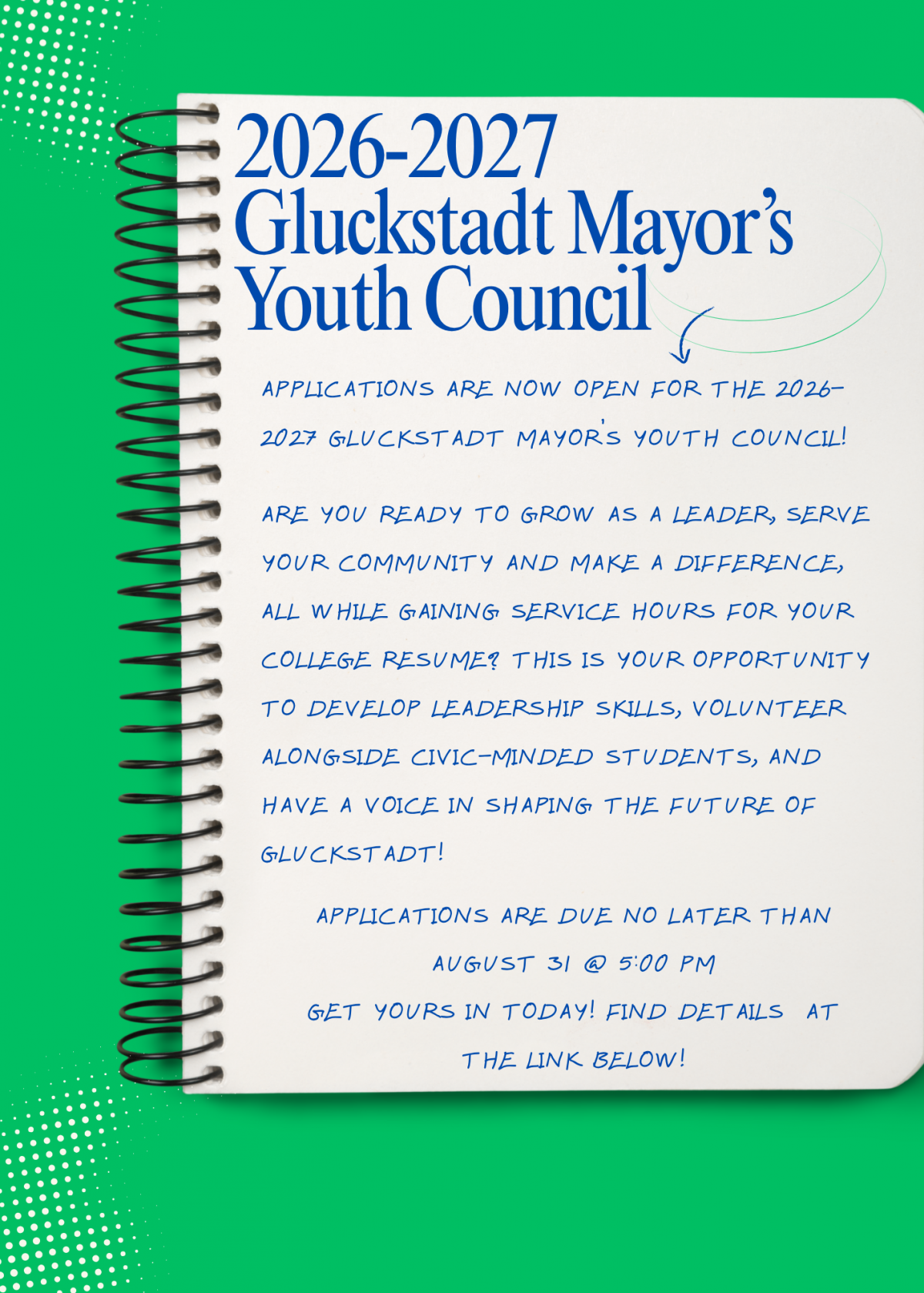 2026-2026 Mayor's Youth Council Application Invite Post